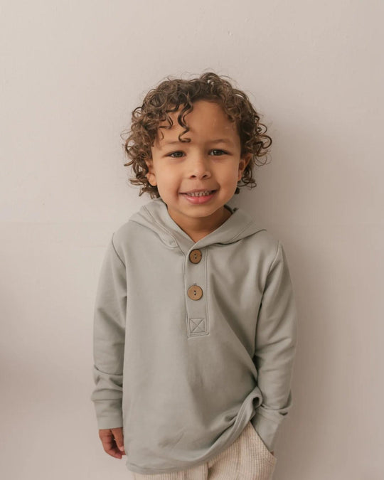 Henley Hoodie Sweatshirt | Lou & Bear | Kids' & Baby Tops - OAT & OCHRE
