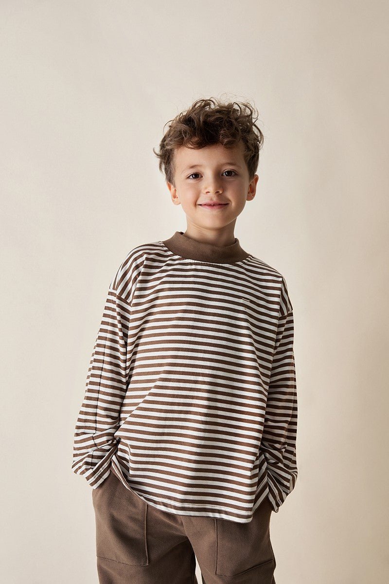 High Neck Long Sleeve Tee | Gray Label | children's clothing - OAT & OCHRE