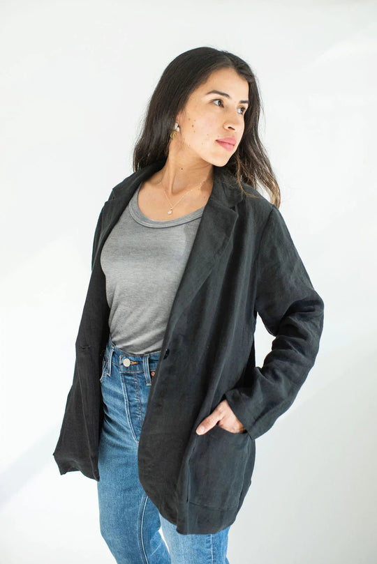 Linen Blazer | West & Grey The Label | Women's Tops - OAT & OCHRE