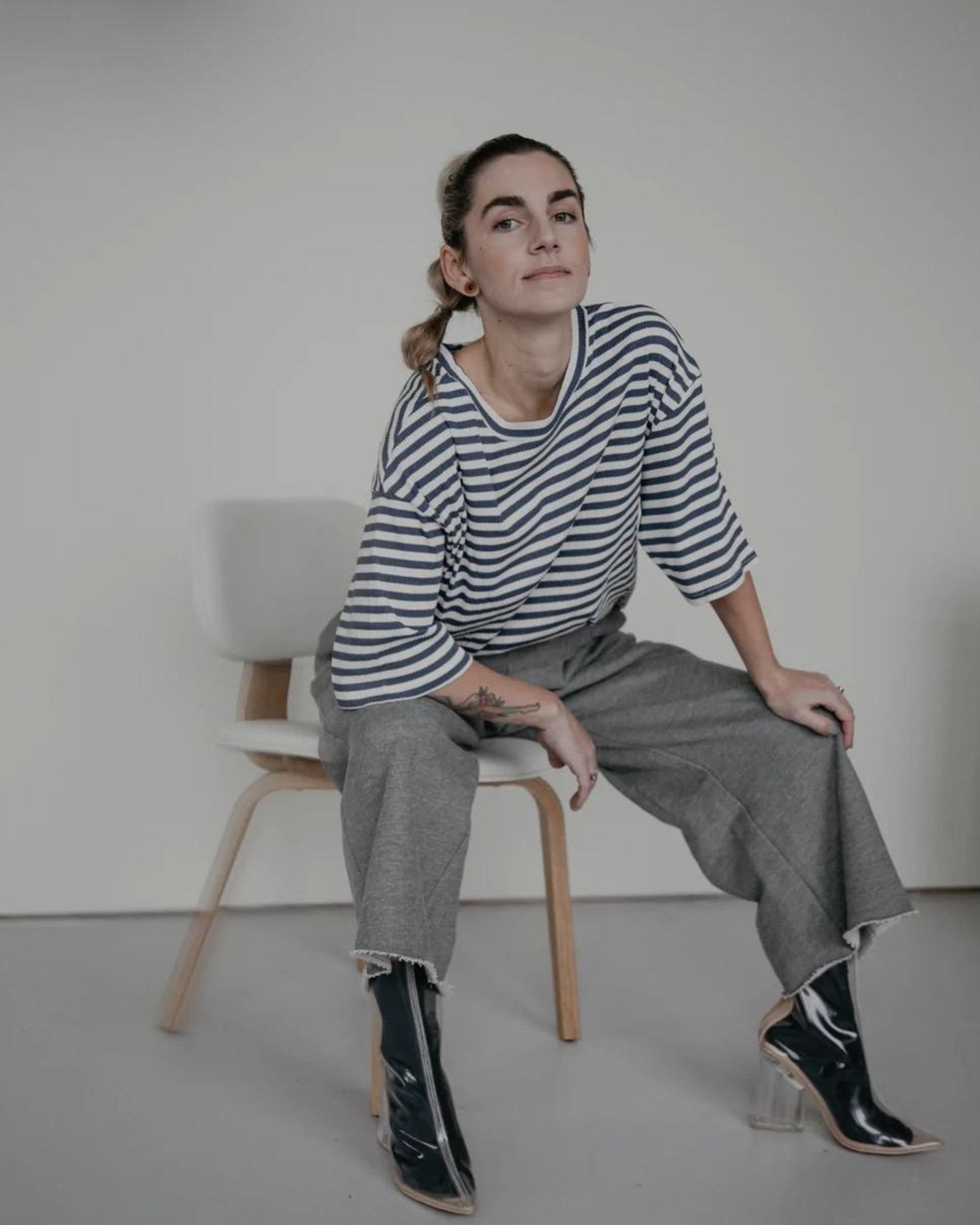 Yvonne Stripe Tee by Annagail - OAT & OCHRE | Slow Fashion, Organic, Ethically-Made
